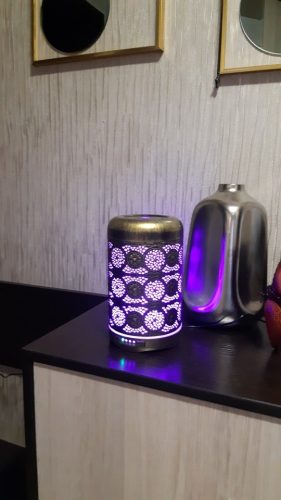 Metal Essential Oils Diffuser 7 Colors Night Light Auto Shut Off Timer photo review