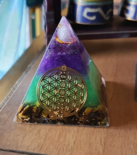 Amethyst Orgonite Resin Pyramid With Copper Coil photo review