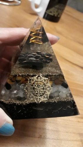 Natural Black Obsidian Orgone Pyramid With Copper Coil photo review