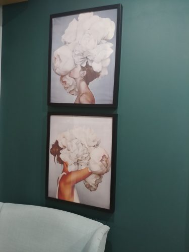 Flowers And Woman Abstract Canvas Wall Art photo review