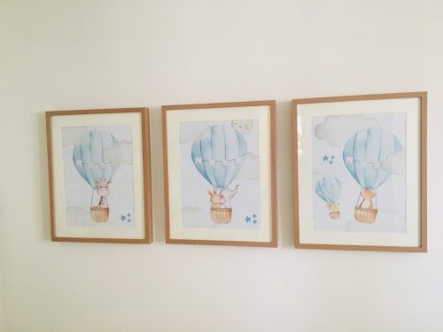 Blue Balloon And Animal Posters On Canvas photo review