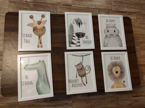 Cute Cartoon Jungle Animals Canvas Posters With Inspirational Words photo review
