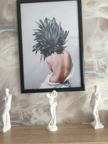 Flowers And Woman Abstract Canvas Wall Art photo review