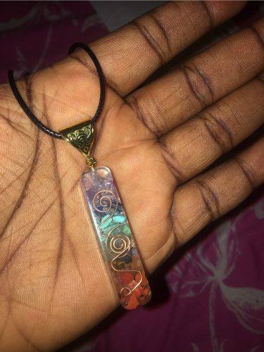 Retro Reiki Colorful Stone Chakra Orgone Pendant photo review