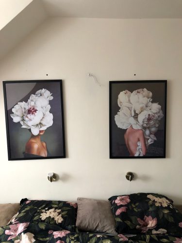Flowers And Woman Abstract Canvas Wall Art photo review