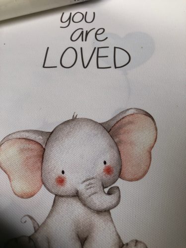 Baby Elephant "You Are Loved" Canvas Print For Nurseries photo review