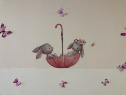 Watercolor Bunny Wall Sticker For Nursery And Daycare photo review