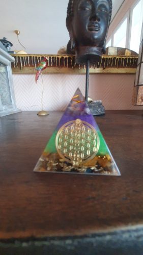 Amethyst Orgonite Resin Pyramid With Copper Coil photo review