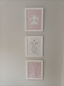 Pink Nursery Poster With Moon Cloud Star photo review