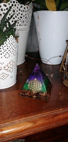 Amethyst Orgonite Resin Pyramid With Copper Coil photo review