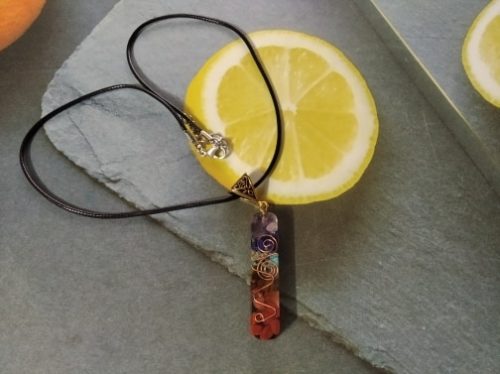 Retro Reiki Colorful Stone Chakra Orgone Pendant photo review