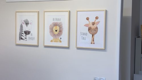 Cute Cartoon Jungle Animals Canvas Posters With Inspirational Words photo review