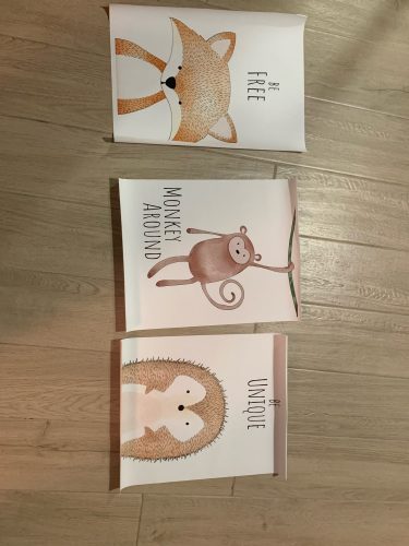 Cute Cartoon Jungle Animals Canvas Posters With Inspirational Words photo review