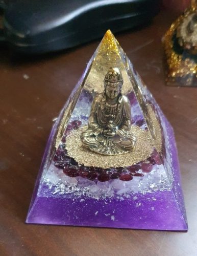 Buddha Figurine In Orgonite Crystal Pyramid photo review