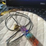 Retro Reiki Colorful Stone Chakra Orgone Pendant photo review