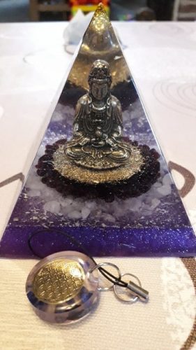 Buddha Figurine In Orgonite Crystal Pyramid photo review