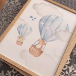 Blue Balloon And Animal Posters On Canvas photo review