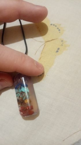 Retro Reiki Colorful Stone Chakra Orgone Pendant photo review