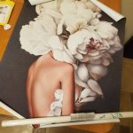 Flowers And Woman Abstract Canvas Wall Art photo review
