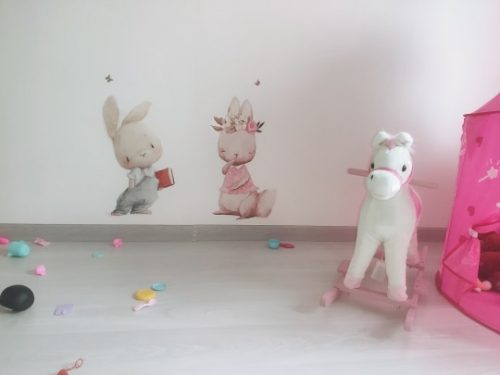 Watercolor Bunny Wall Sticker For Nursery And Daycare photo review