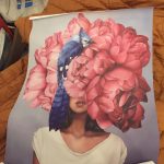 Flowers And Woman Abstract Canvas Wall Art photo review