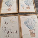 Blue Balloon And Animal Posters On Canvas photo review