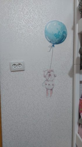 Watercolor Bunny Wall Sticker For Nursery And Daycare photo review