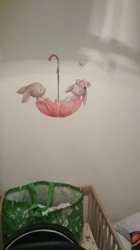 Watercolor Bunny Wall Sticker For Nursery And Daycare photo review