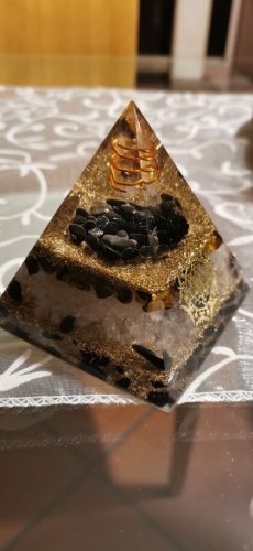 Natural Black Obsidian Orgone Pyramid With Copper Coil photo review