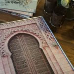 Islamic Wall Art On Canvas With Pink Flower And Old Gate photo review