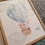 Blue Balloon And Animal Posters On Canvas photo review