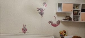 Watercolor Bunny Wall Sticker For Nursery And Daycare photo review