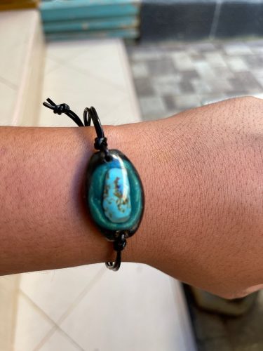 Obsidian And Turquoises Orgonite Energy Bracelet photo review