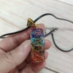 Retro Reiki Colorful Stone Chakra Orgone Pendant photo review