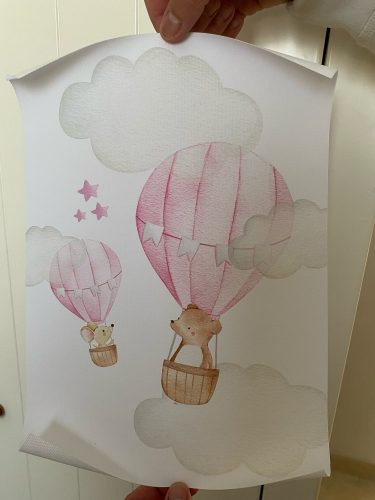 Pink Balloons Baby Girl Posters Printed On Canvas photo review
