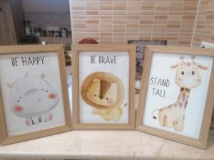 Cute Cartoon Baby Animals Canvas Posters With Inspirational Words photo review