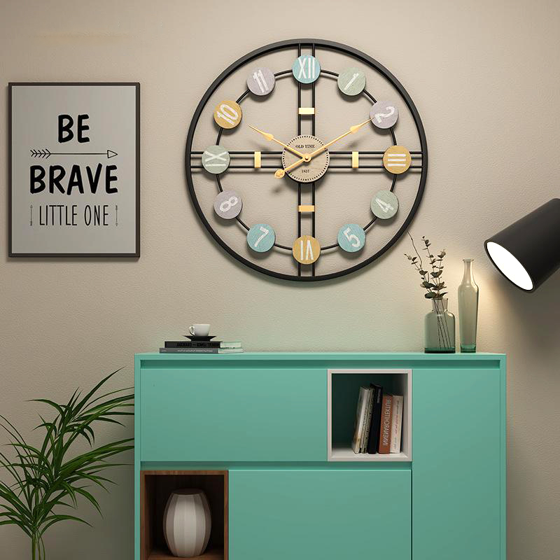 3D Retro Nordic Wall Clock Metal Roman Numeral DIY Decor Luxury Wall Clock For Home LivingRoom 1 1