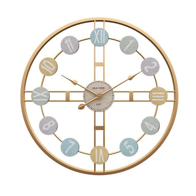 3D Retro Nordic Wall Clock Metal Roman Numeral DIY Decor Luxury Wall Clock For Home LivingRoom 2.jpg 640x640 2