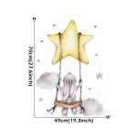 Bunny Baby Nursery Wall Stickers Cartoon Rabbit Swing on the Stars Wall Decals for Kids Room 4