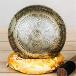 Gandhanra Classical Handmade Singing Bowl Set with Carving Mantra Symbol For Meditation Chakra Mindfulness Sound Healing 3