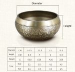 Gandhanra Classical Handmade Singing Bowl Set with Carving Mantra Symbol For Meditation Chakra Mindfulness Sound Healing 5