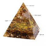 Handmade White Crystal Tree Of Life Orgone Pyramid Tiger Eye Stone Healing Orgonite Pyramid Resin Ornaments 5