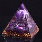 Natural Amethyst Sphere Orgone Pyramid Orgonite Energy Glow In The Dark Pyramid Prevent Radiation Cosmic Energy 1