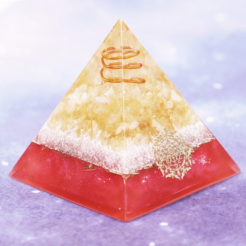 Natural Citrine Orgone Pyramid Energy Generator Reiki Crystal Healing Chakra Stone Balancing Emf Protection Spiritual Meditation 3