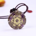 Orgonite Necklace Metatron Cube Resin Pendant Cosmic Energy Center Sign Pendant Necklace Magic Hexagram Choker Jewelry 1