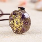 Orgonite Necklace Metatron Cube Resin Pendant Cosmic Energy Center Sign Pendant Necklace Magic Hexagram Choker Jewelry