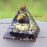 Orgonite Pyramid Chakras Tiger Eye Orgon Energy Crystals Obsidian Original Home Office Decor Resin Reiki Gift 5