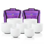Set of 7pcs Frosted Quartz Crystal Singing Bowl with Free Carry Bags