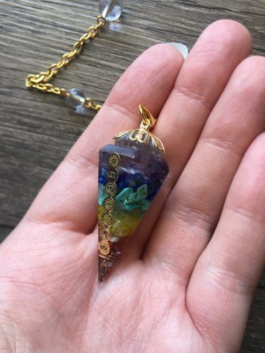 Orgonite Reiki Pendulum Natural Stone Chakra Amulet photo review