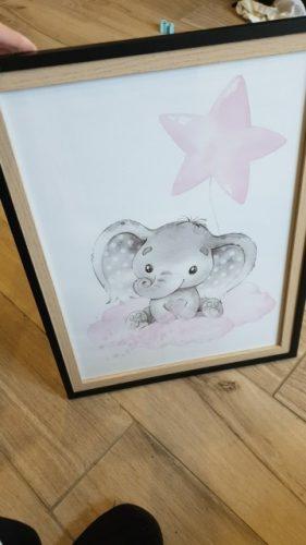 Pink Nursery and Baby Posters With Rainbow and Elephant photo review